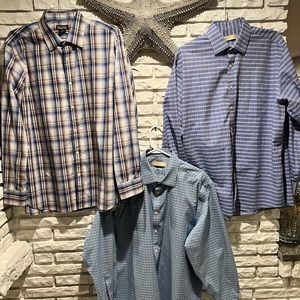 Michael Kors Lot of 3 Long Sleeve Button Down Shirts Sz XL